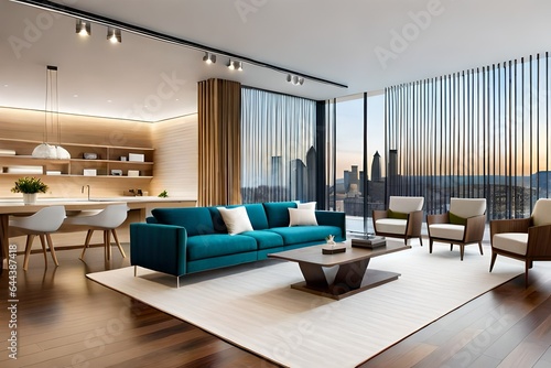 "Elegant Living Room Interior Design: Harmonious Blend of Style and Comfort"