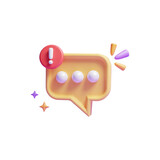 3d speech bubbles icon or chat message notification icon or 3d online messaging icon