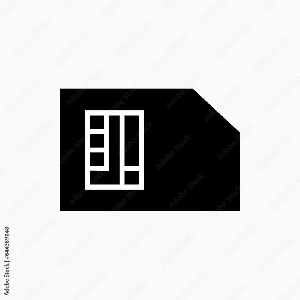 Sim Card Icon. Chip Symbol - Vector. Sim Card Icon. Chip Symbol - Vector.