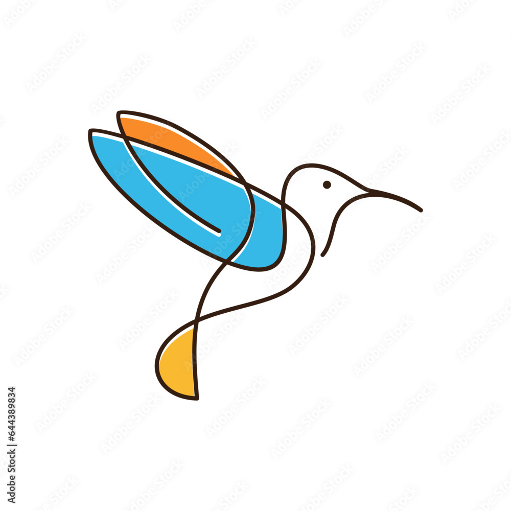 Fototapeta premium hummingbird logo design vector template