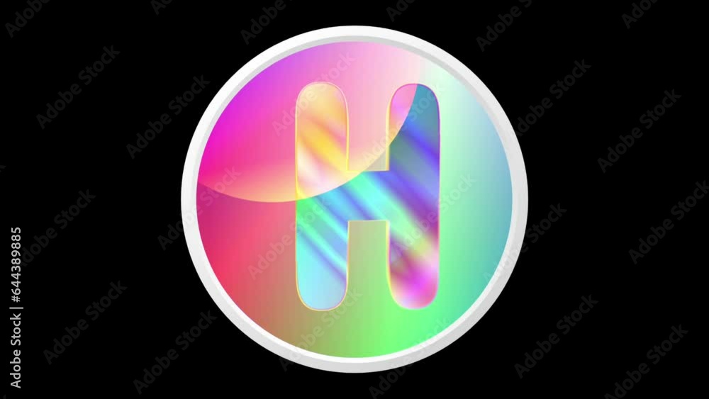 Animated Letter H with waving on circle shapes Animated Letter H with waving on circle shapes