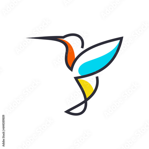 hummingbird logo design vector template