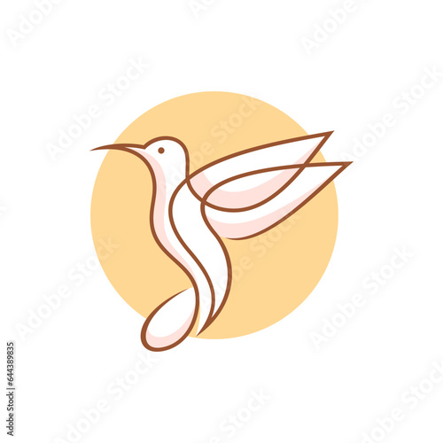 hummingbird logo design vector template