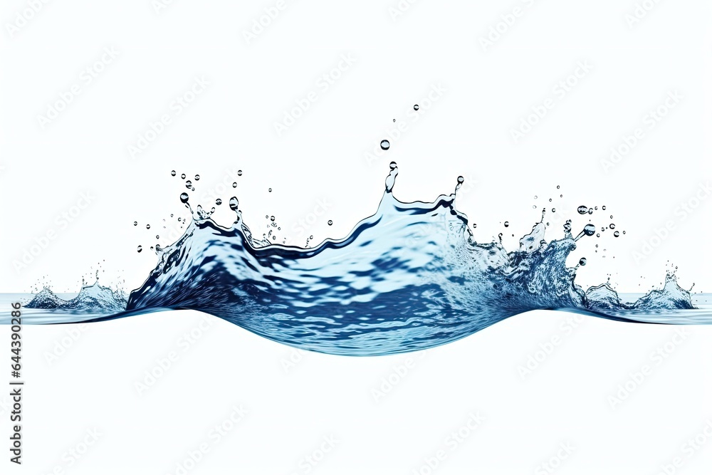 Water wave and splash isolated on white background, beautiful splashes Water wave and splash isolated on white background, beautiful splashes