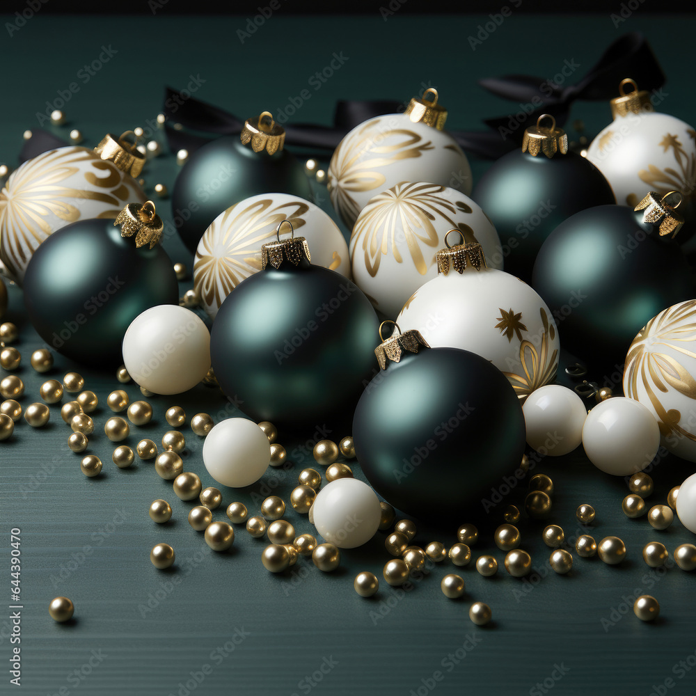 A christmas background made of white and green with black as the primary color A christmas background made of white and green with black as the primary color
