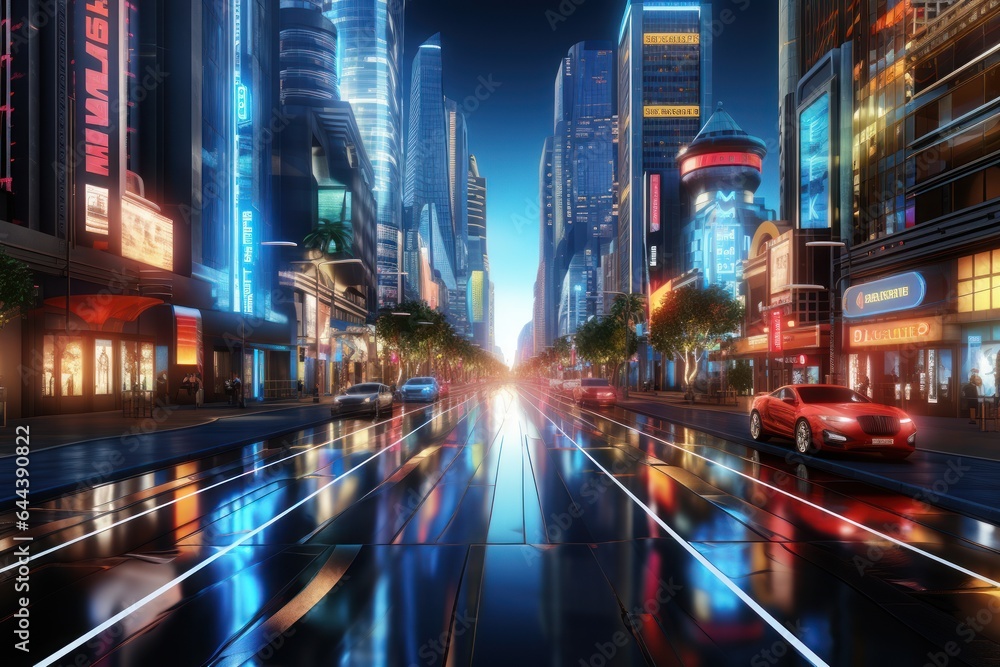 Naklejka premium The smart city of the future Generative AI