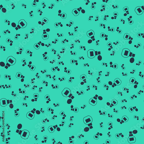 Black Perfume icon isolated seamless pattern on green background. Vector