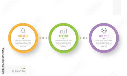 Vector Infographic label design template with marketing icons and 3 options or steps