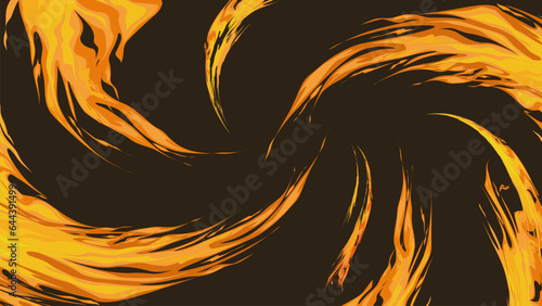 Fire tornado, flames, fire vortex, illustration comic, flat design vector, background