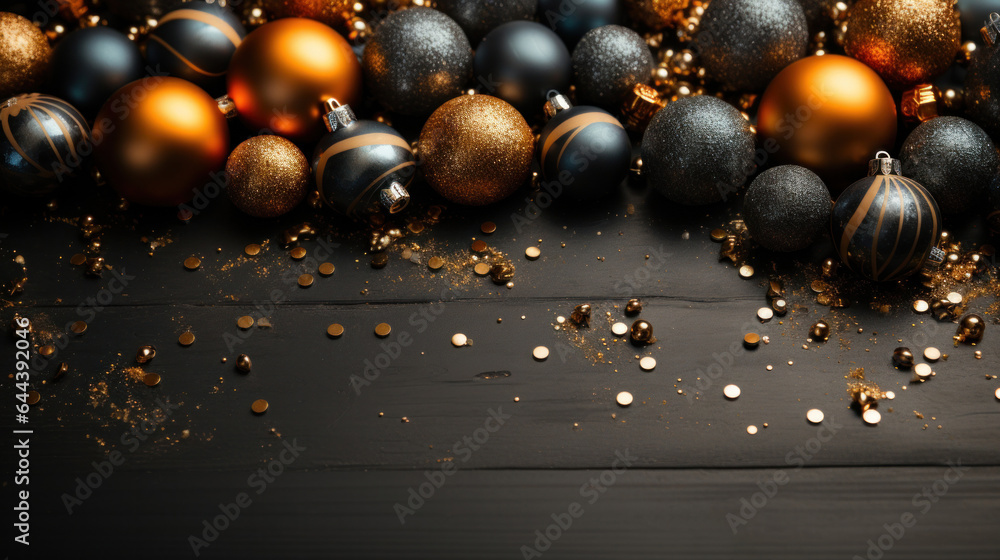 A christmas background made of gold with black as the primary color A christmas background made of gold with black as the primary color