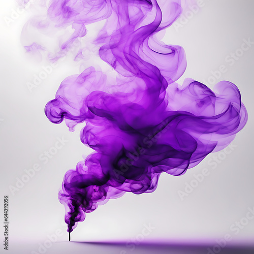 Purple smoke in white background