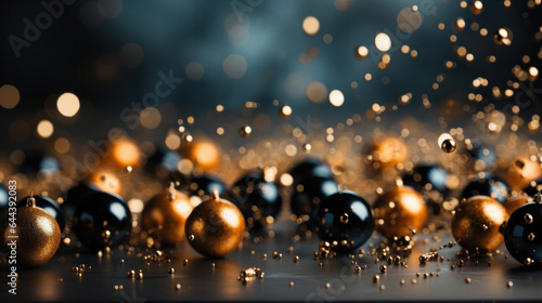 A christmas background made of gold with black as the primary color