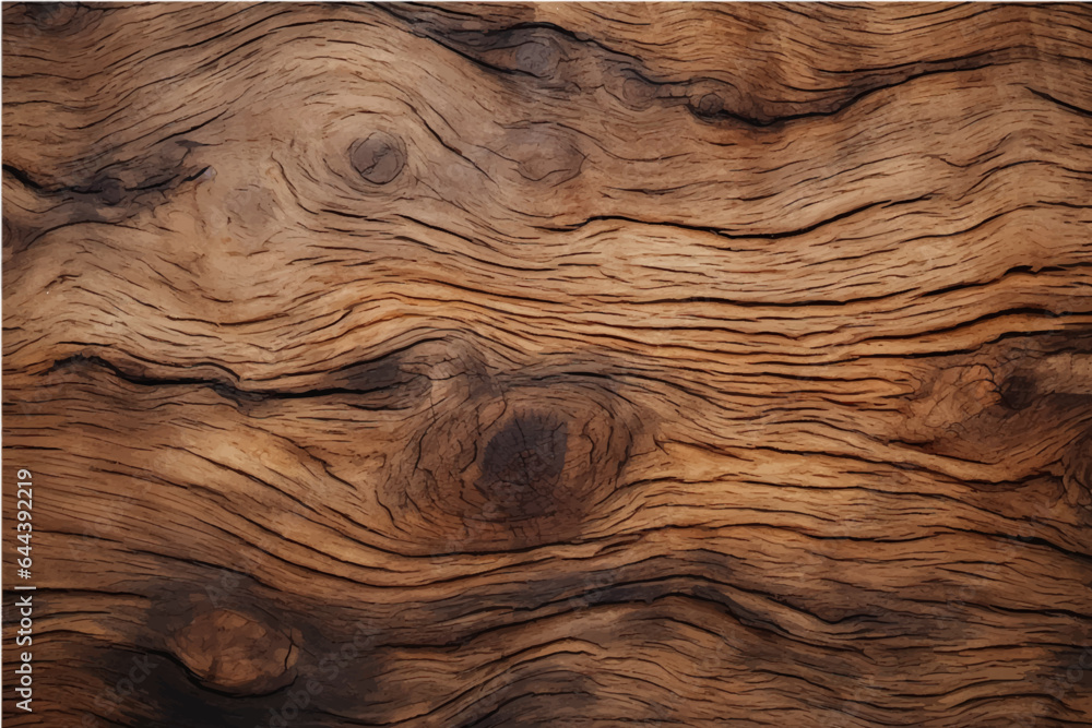 texture of old dark cracked wood with knots