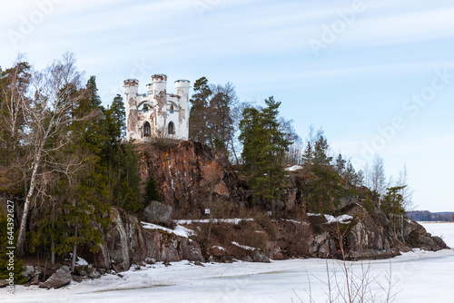 Chapel Ludwigsburg, rocky necropolis island. Vyborg