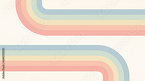 abstract background with retro colorful stripes. Minimal geometric pattern. vector illustration