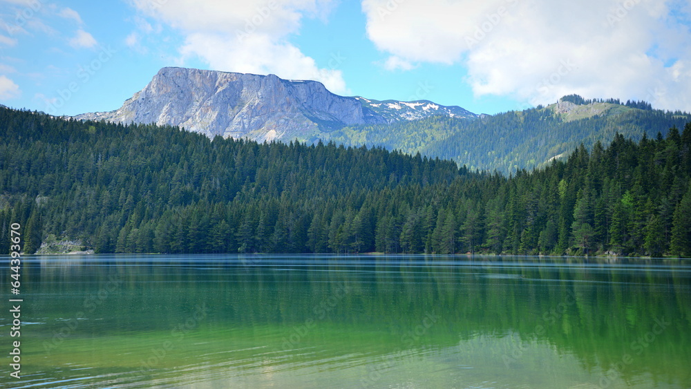 Black Lake is a lake located 3 km from the town of Žabljak in northern Montenegro. It is a glacial lake, located on the Durmitor mountain, at an altitude of 1,416 m. Black Lake is a lake located 3 km from the town of Žabljak in northern Montenegro. It is a glacial lake, located on the Durmitor mountain, at an altitude of 1,416 m.