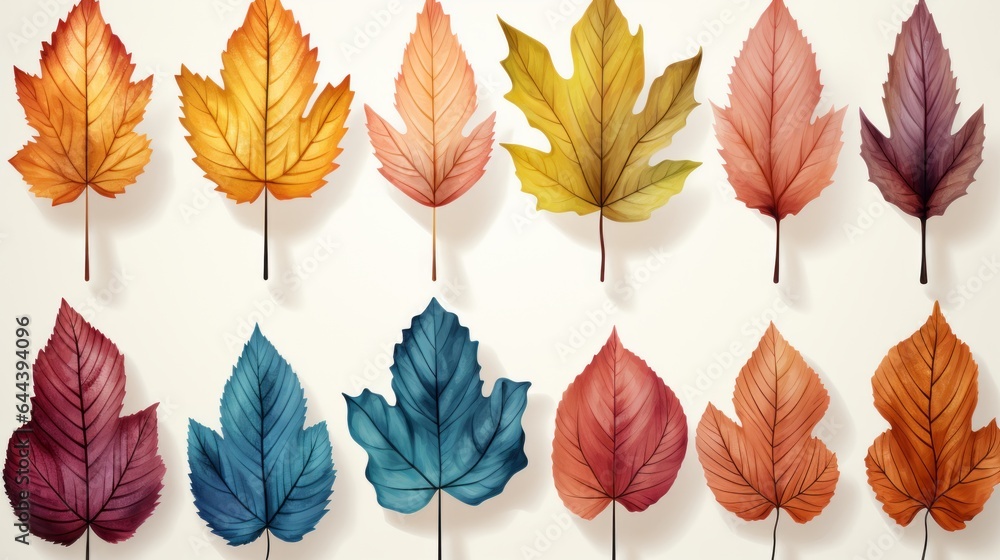 collection or set of autumn leaves collection or set of autumn leaves