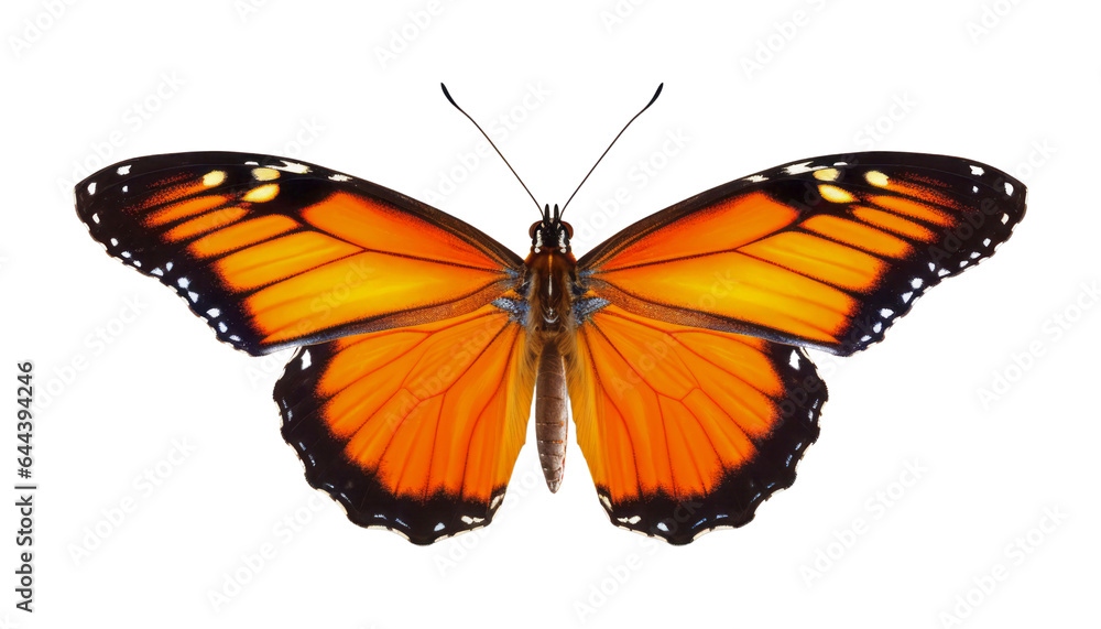 Fototapeta premium orange butterfly isolated on transparent background cutout
