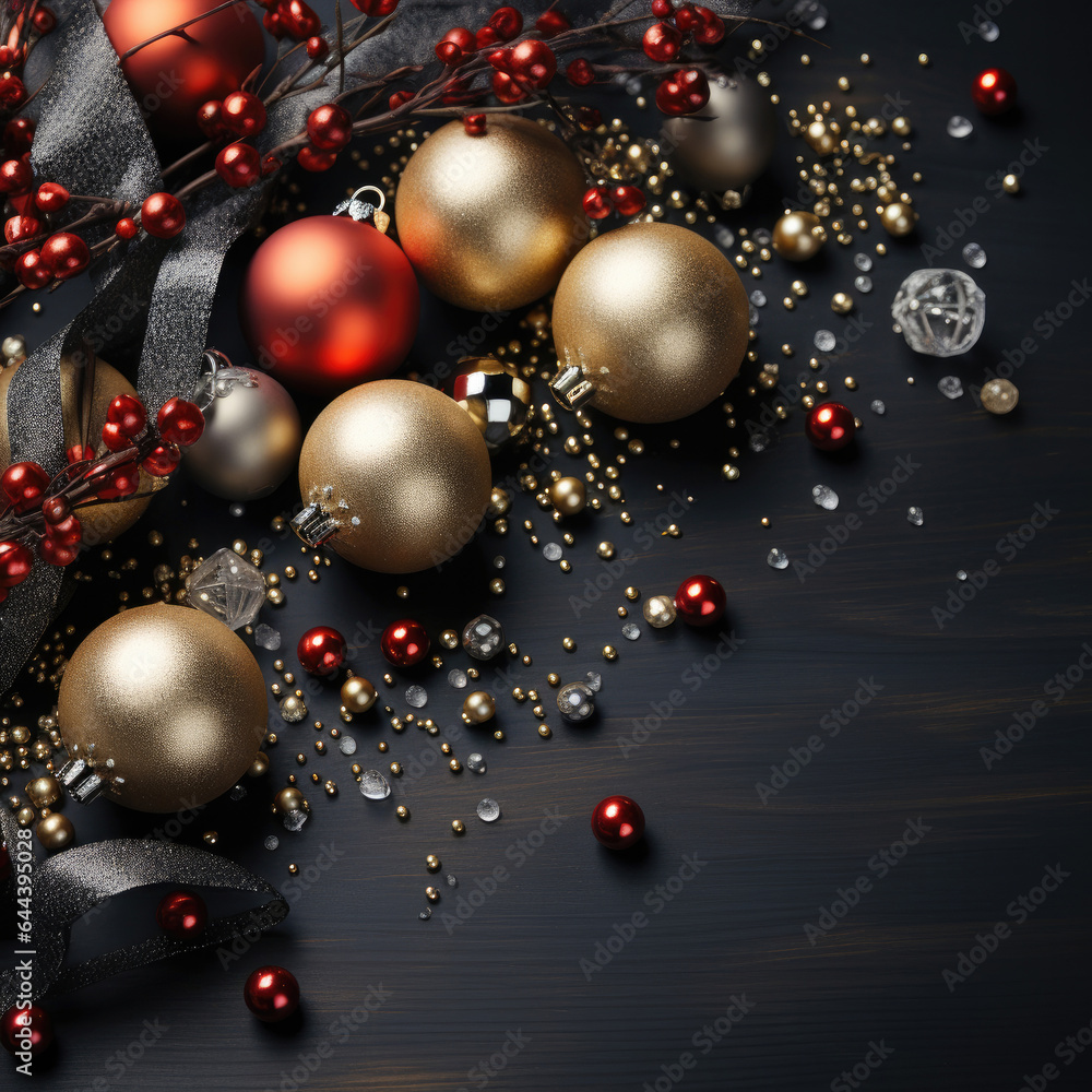 A christmas background made of red and gold with black as the primary color A christmas background made of red and gold with black as the primary color