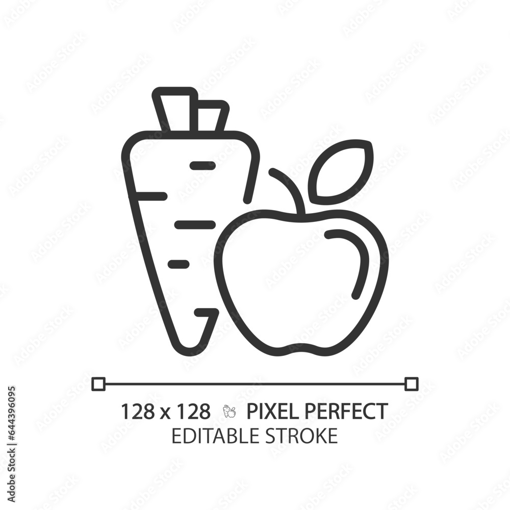 2D pixel perfect editable black healthy diet icon, isolated vector, thin line illustration representing allergen free. 2D pixel perfect editable black healthy diet icon, isolated vector, thin line illustration representing allergen free.