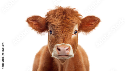 portrait of a cow isolated on transparent background cutout © Papugrat