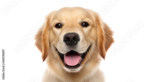 golden retriever dog isolated on transparent background cutout