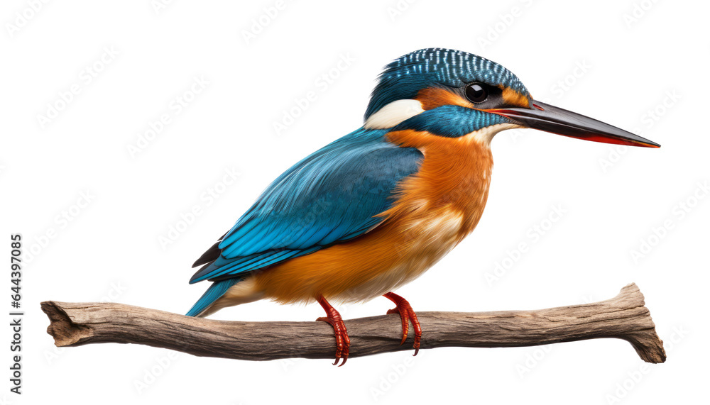kingfisher on a branch isolated on transparent background cutout kingfisher on a branch isolated on transparent background cutout