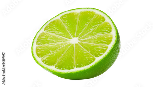 half lime isolated on transparent background cutout