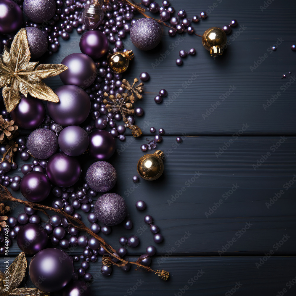 A christmas background made of violet with black as the primary color A christmas background made of violet with black as the primary color