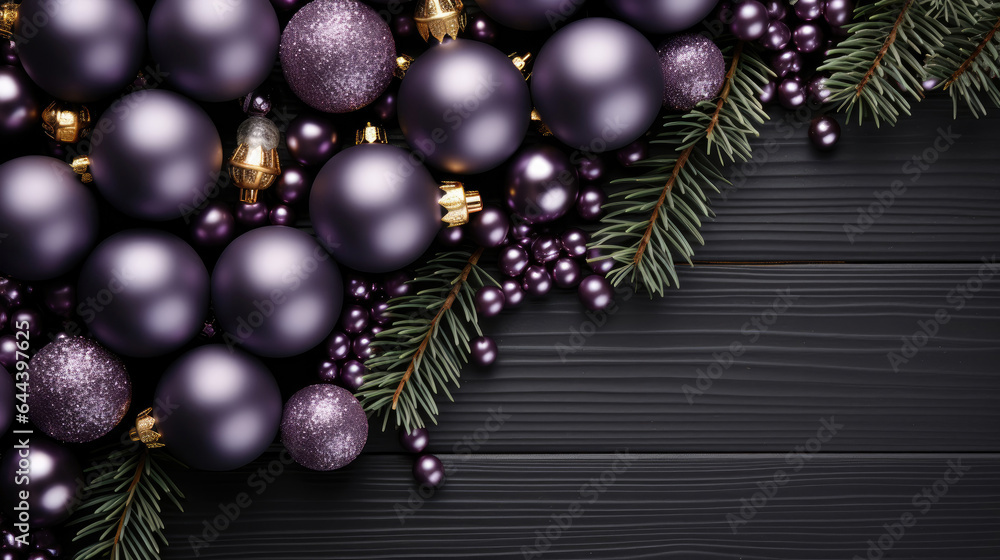 A christmas background made of violet with black as the primary color A christmas background made of violet with black as the primary color