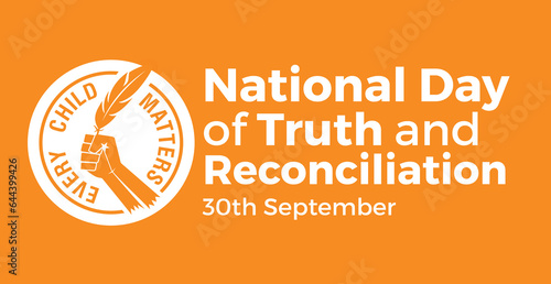 National Day for Truth and Reconciliation. 30th September. Every Child Matters. Vector Illustration.
