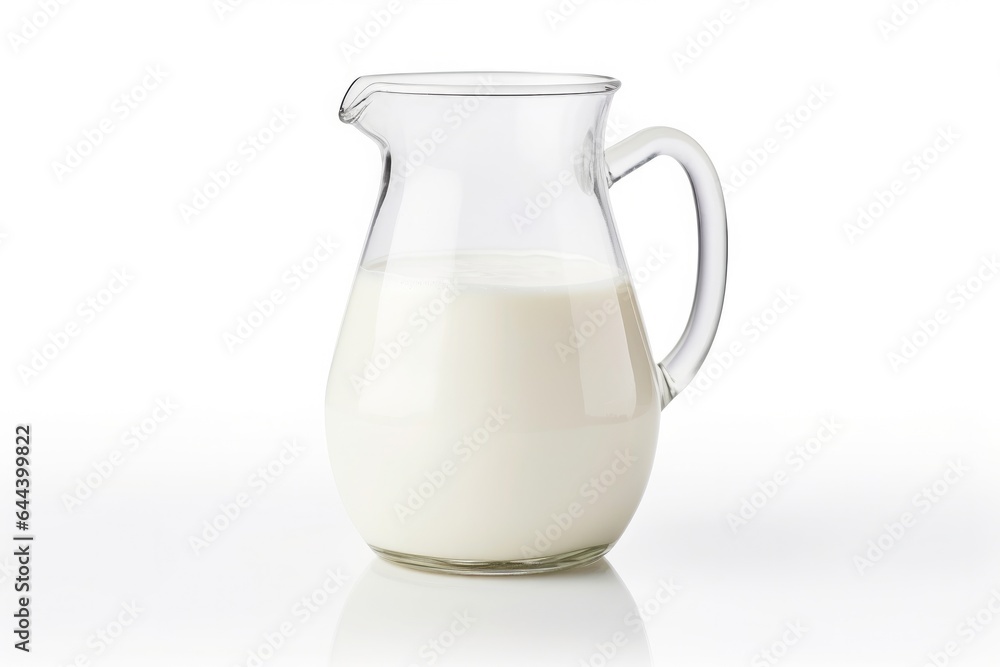 Glass jug of milk isolated on white background Glass jug of milk isolated on white background
