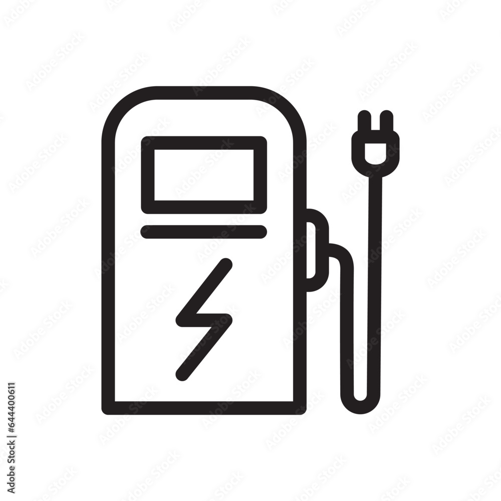 Electric station charger Flat style icon design Electric station charger Flat style icon design