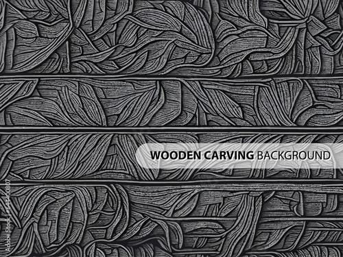 wood carving with floral motifs