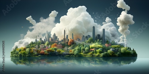 Pollution of the planet. environmental pollution concept. 3D rendering