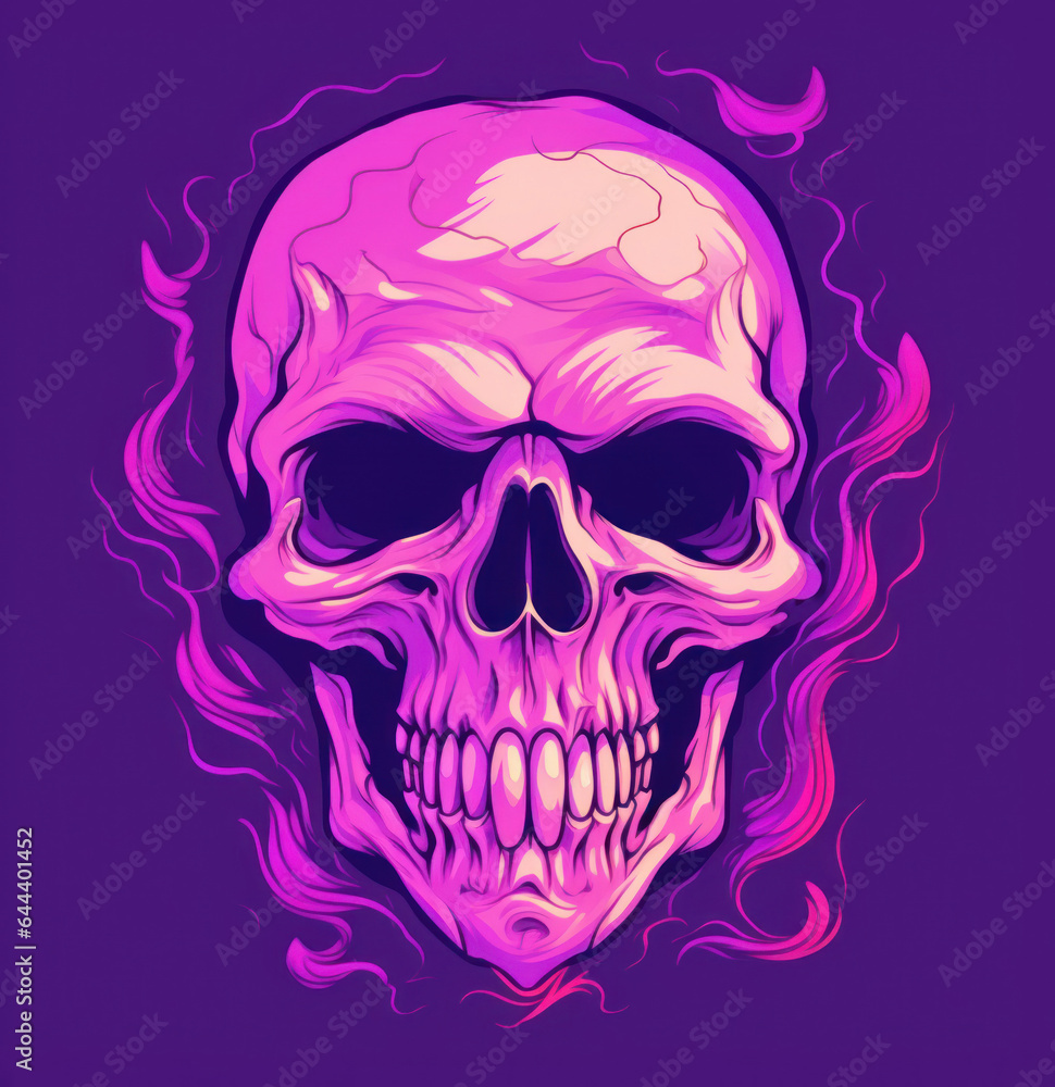 Vibrant flaming skull Vibrant flaming skull
