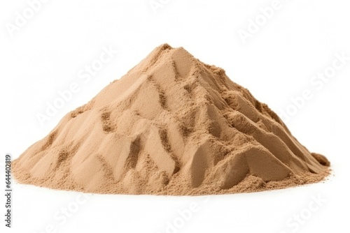 Small heap of sand isolated on white background.