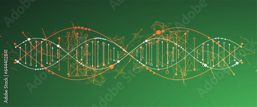 Science template, wallpaper or banner with a DNA molecules.