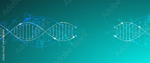 Science template, wallpaper or banner with a DNA molecules.