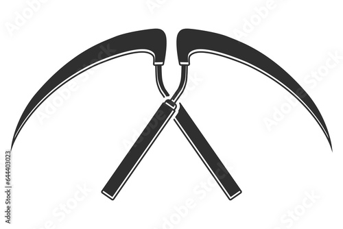 Cross Sickle silhouette, Sickle Vector, Cross Sickle,  Sickle Silhouette, Cross Sickle Vector,  Agriculture elements, Farming equipment, Farming tool, Agriculture tool
