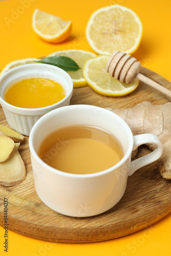 Cold treatment, healthcare concept - tea with ginger