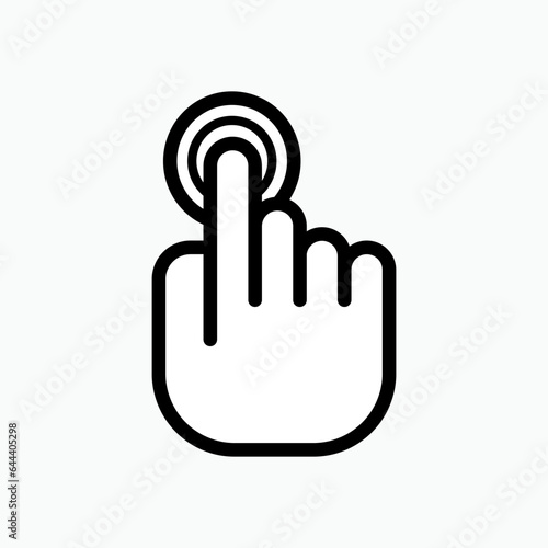 Touch Icon. Finger Gesture on Device. Press Button Symbol - Vector.