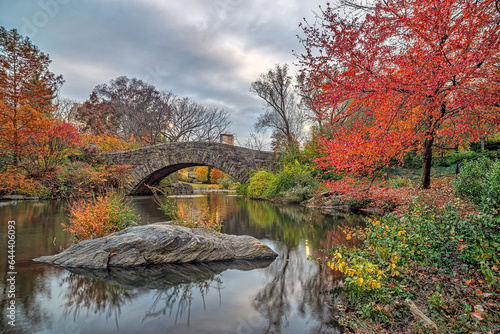 Gapstow Bridge in Central Park,autumn photo