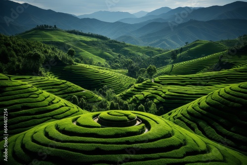 Tea plantation in island. Amazing landscape of outstanding natural greenery © JM Nimhas