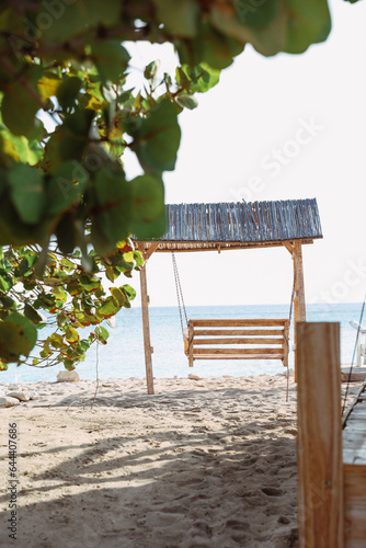 Tropical beach in paradise caribbean photo