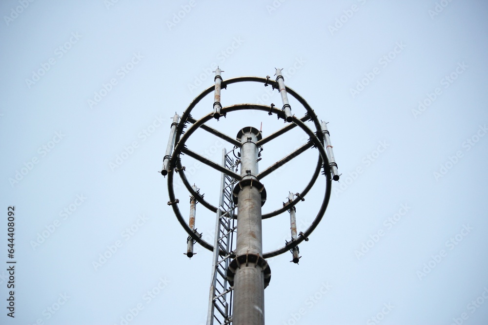 internet tower with clear sky background