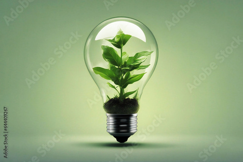 a bulb with a plant inside