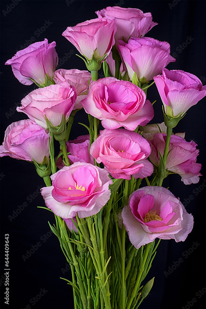 Fototapeta premium Bouquet of roses Eustoma