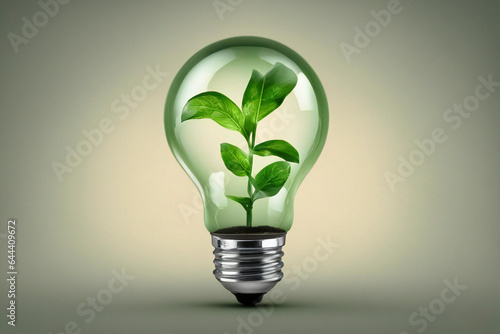 a bulb with a plant inside