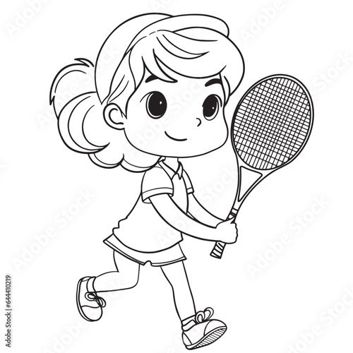 tennis player with racket